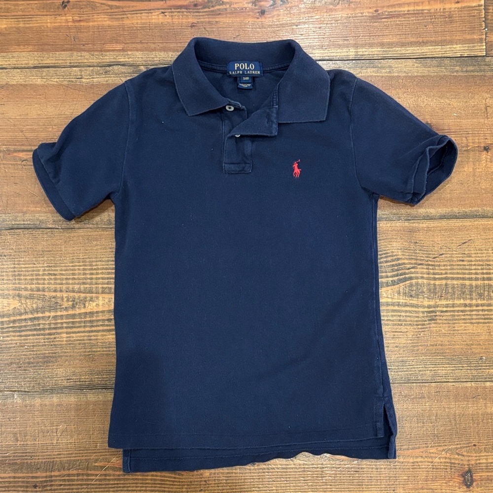 Polo by Ralph Lauren Kids Dark Blue Polo Shirt with Red Logo
